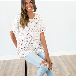 London Flower Top in Ivory by Shop Stevie